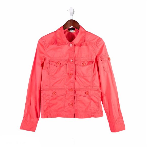 J. Crew Women's Peach Jacket Casual Designer Spring Outdoor Hiking Long Sleeve S - Picture 1 of 11